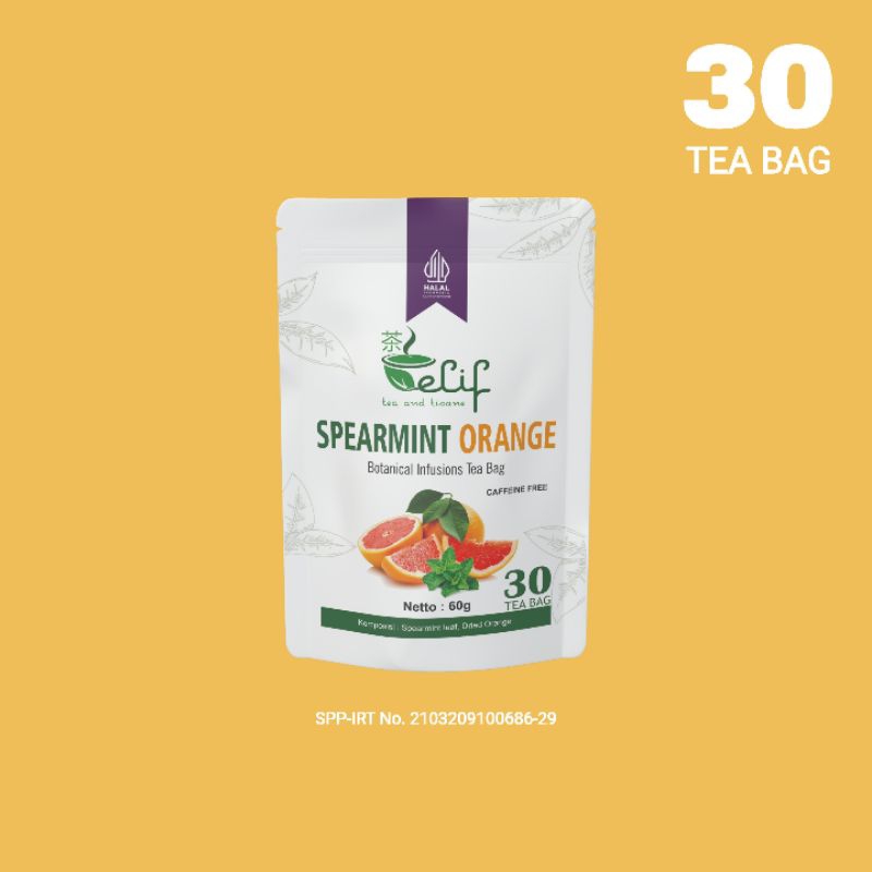 

ELIF TEA AND TISANE Spearmint Orange Tea | Teh Spearmint Jeruk | 30 Tea Bag