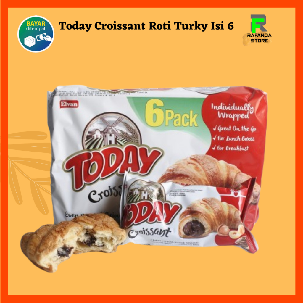 

Roti Elvan Today Croissant Pack Isi 6 Roti Turki Original Rasa Coklat