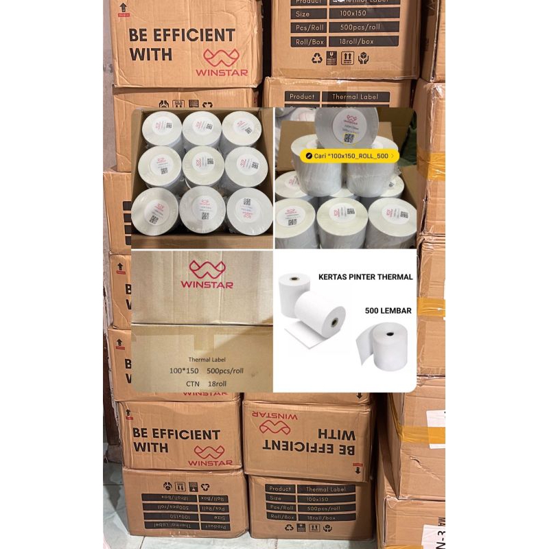 

KERTAS STICKER THERMAL BARCODE A6 100mm x 150mm ORINAL WINSTAR 500pcs