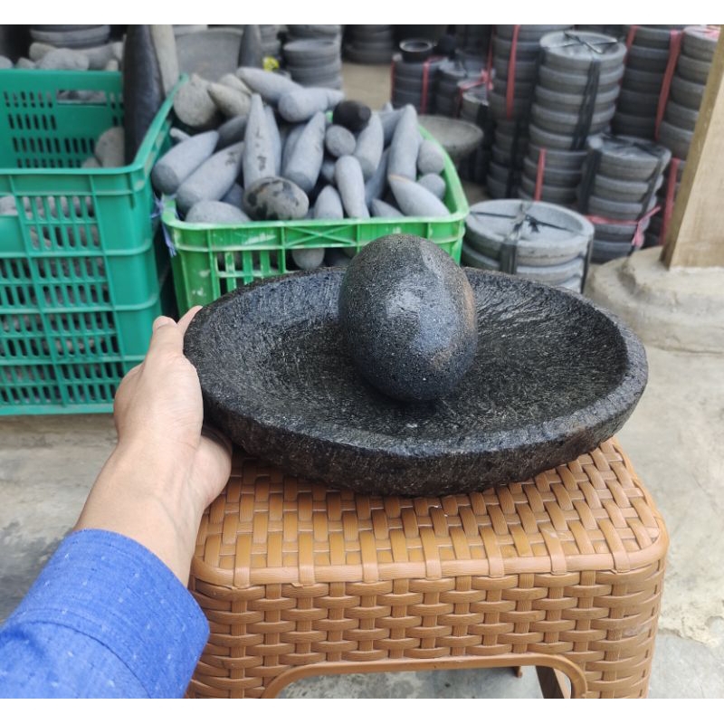 COBEK OVAL BATU ALAM ASLI GARANSI FREE ULEKAN MUTHU