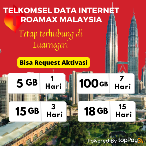 PAKET DATA INTERNET ROAMING TELKOMSEL ROAMAX KHUSUS MALAYSIA FULL KUOTA