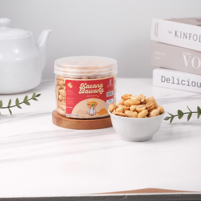 

Cahaya Brilliant Kacang bawang Premium 250 gr Manis Gurih Asin Renyah Cemilan Sehat