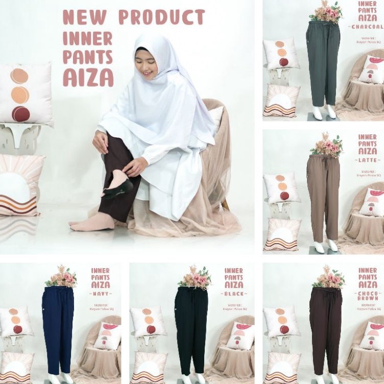 KODE E39Q INNER PANTS AIZA BY HIJAB HAYURI ORIGINAL Celana Inner Wanita Muslimah Celamis Dalaman Gam
