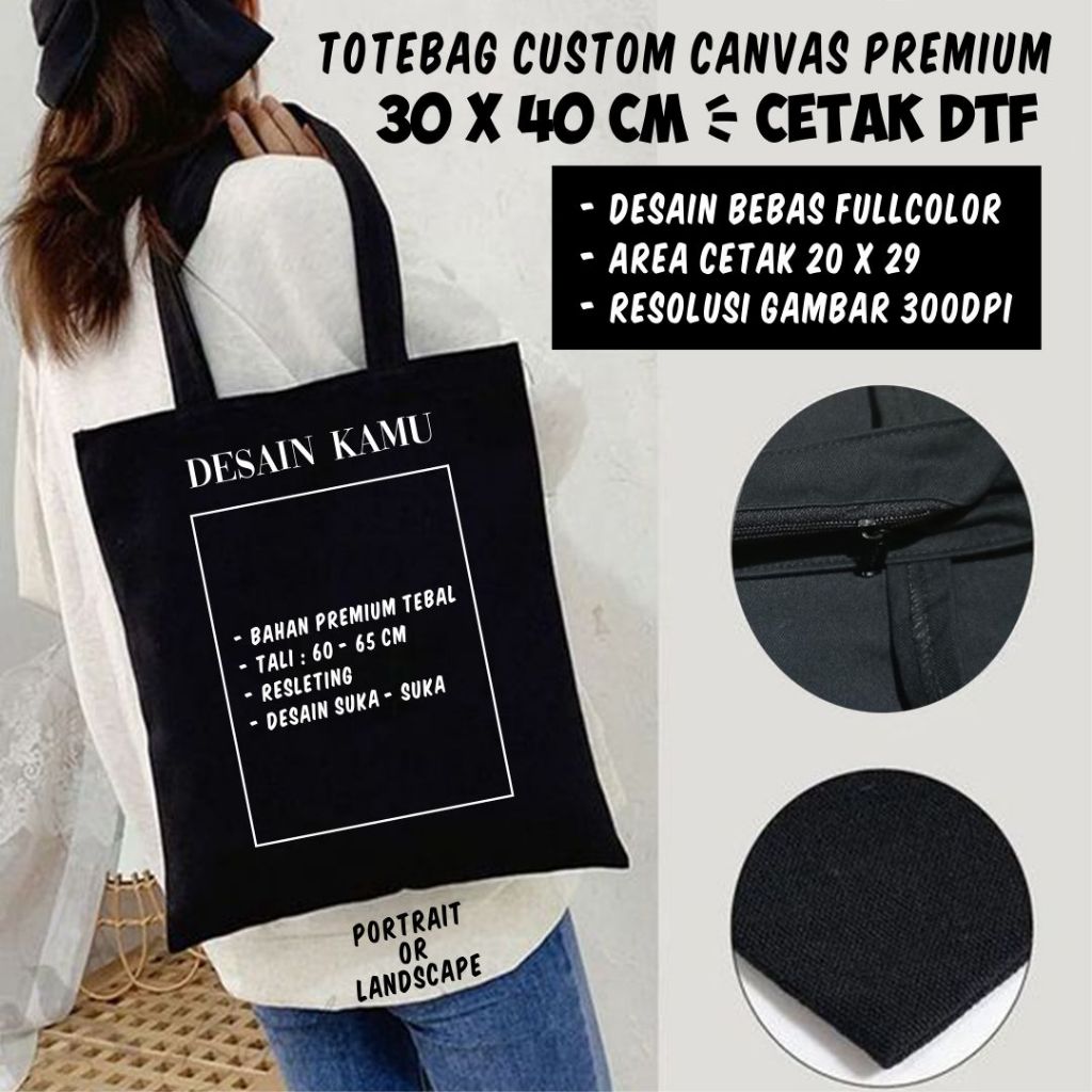 Tote Bag Custom |  Totebag Custom Satuan Goodie Bag Canvas Sablon Stay Stuff