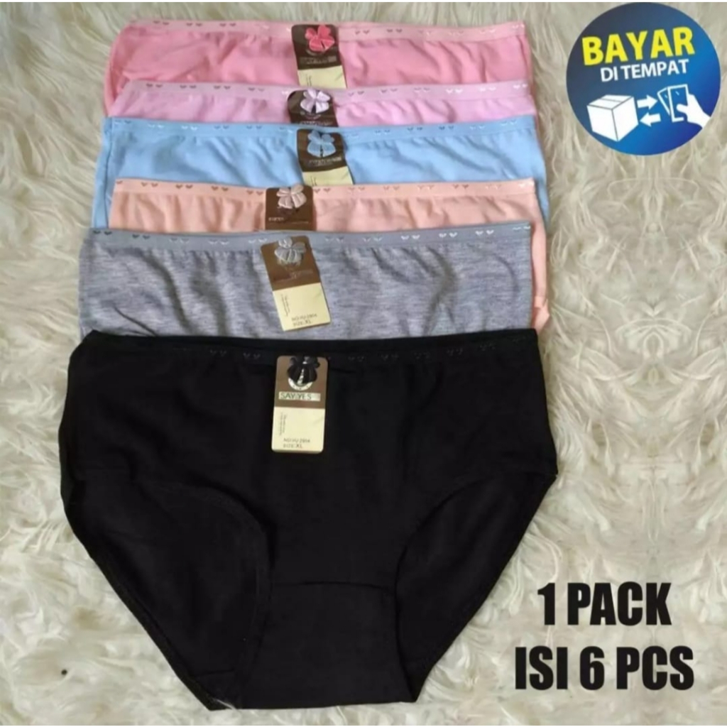 6 PCS CELANA DALAM WANITA SAY YES /CELANA DALAM WANITA DEWASA/SEMPAK WANITA/DALEMAN WANITA SAY YES/ 