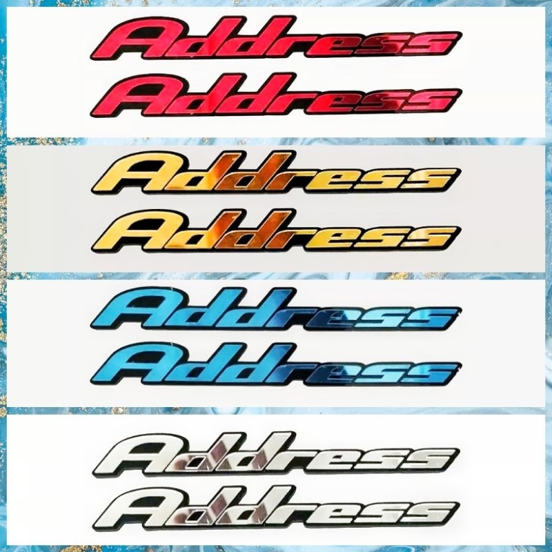 2pcs emblem akrilik address/logo address timbul sepasang