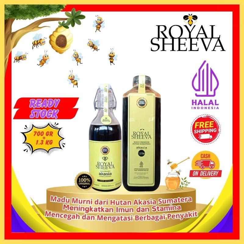 

PROMO MIX COUPLE A Madu Murni Royal Sheeva 700gr & 1.300gr | Premium Asli 100% Halal MUI dari Hutan Akasia Sumatera 1.3kg