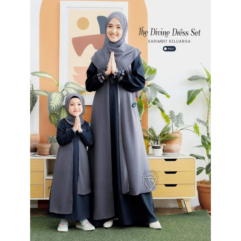 GAMIS LEBARAN 2025 COUPLE IBU ANAK PEREMPUAN BAJU SARIMBIT TERBARU GAMIS COUPLE IBU ANAK SET HIJAB