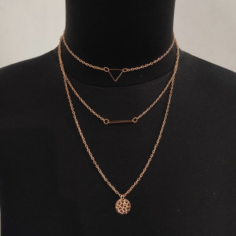 Kalung 3 Layer Kalung Gold Kalung Cantik Kalung Elegan Mewah VO