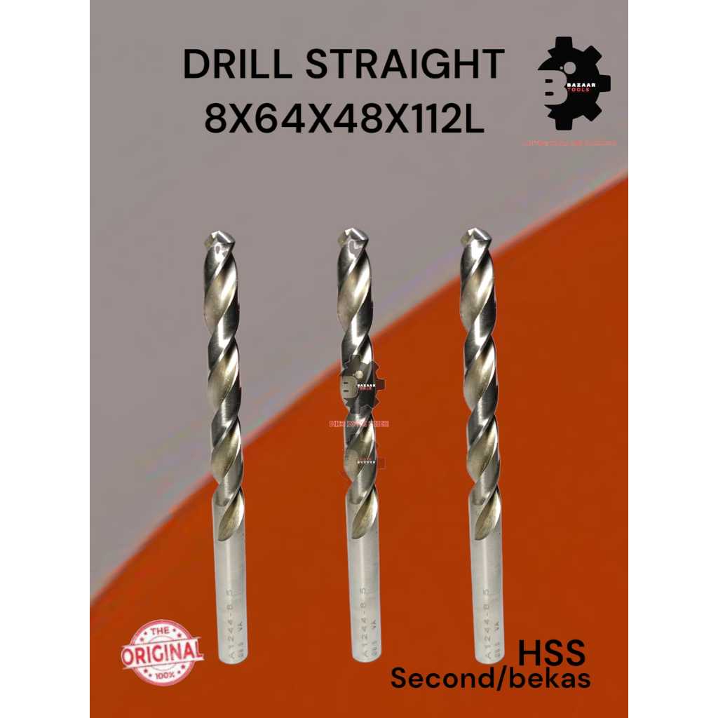 DRILL STRAIGHT 8X64X48X112L Merk WALTER - Second Hand / Bekas - Drill Straight Diameter 8mm - Pisau 