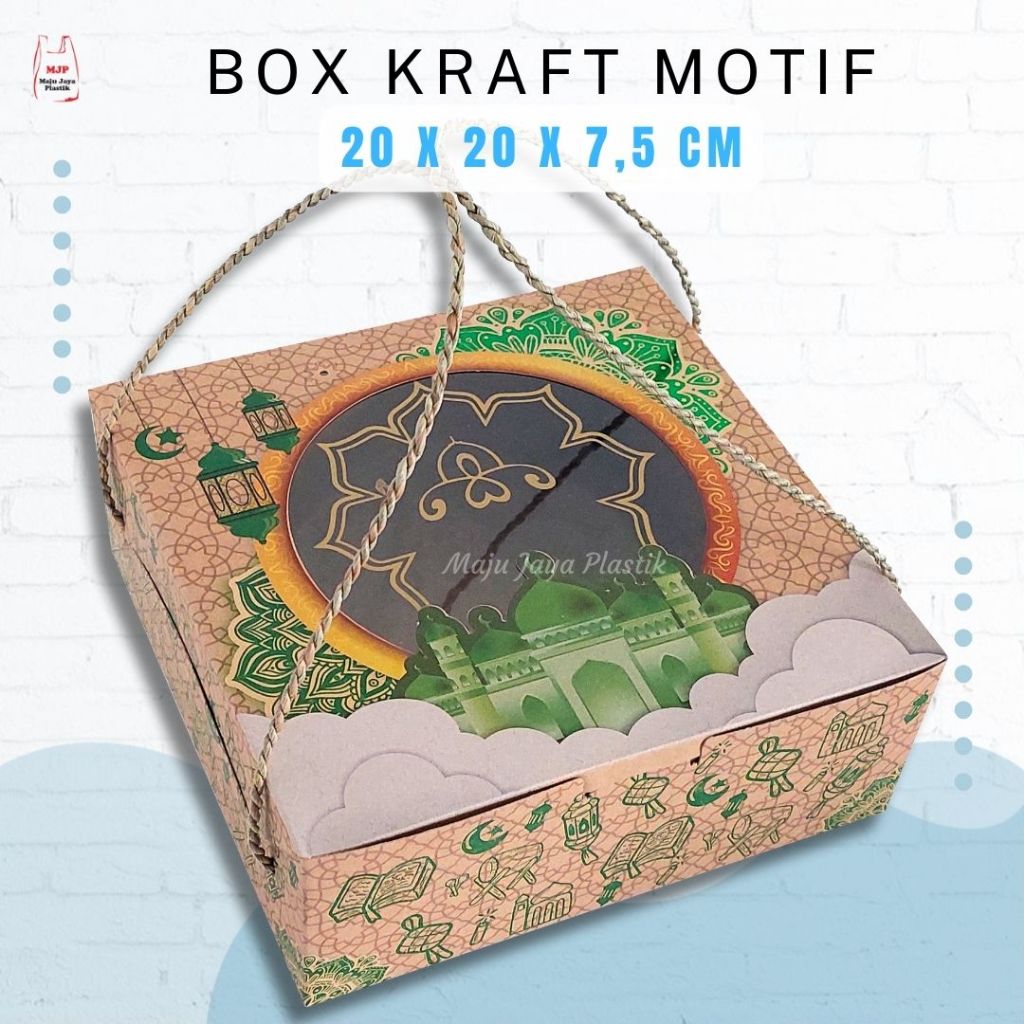 

Box Nasi Motif Kraft 20x20x7 Box Hampers Souvenir Hajatan Dus Catering Islami Tempat Kue Kering