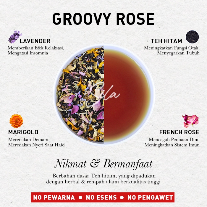 

Sila - Groovy Rose - Daily Gourmet - Artisan Tea Blend - White Kraft - Teh Premium - Black Tea
