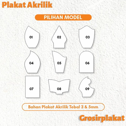 BAHAN PLAKAT AKRILIK 3 dan 5 MILI Bahan Plakat Polos 3 dan 5mm