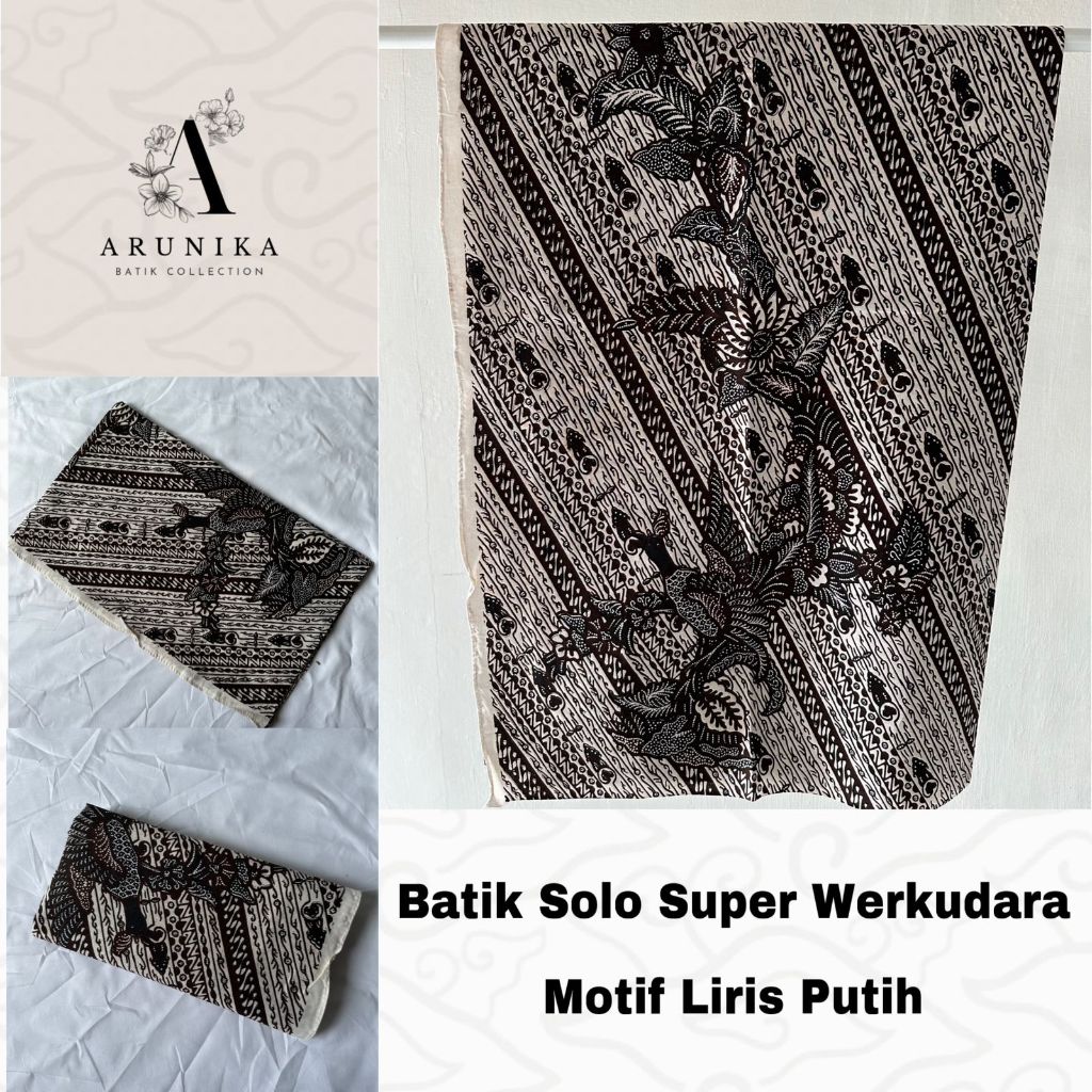 Batik Jarik Solo Super Werkudara Motif Liris Putih