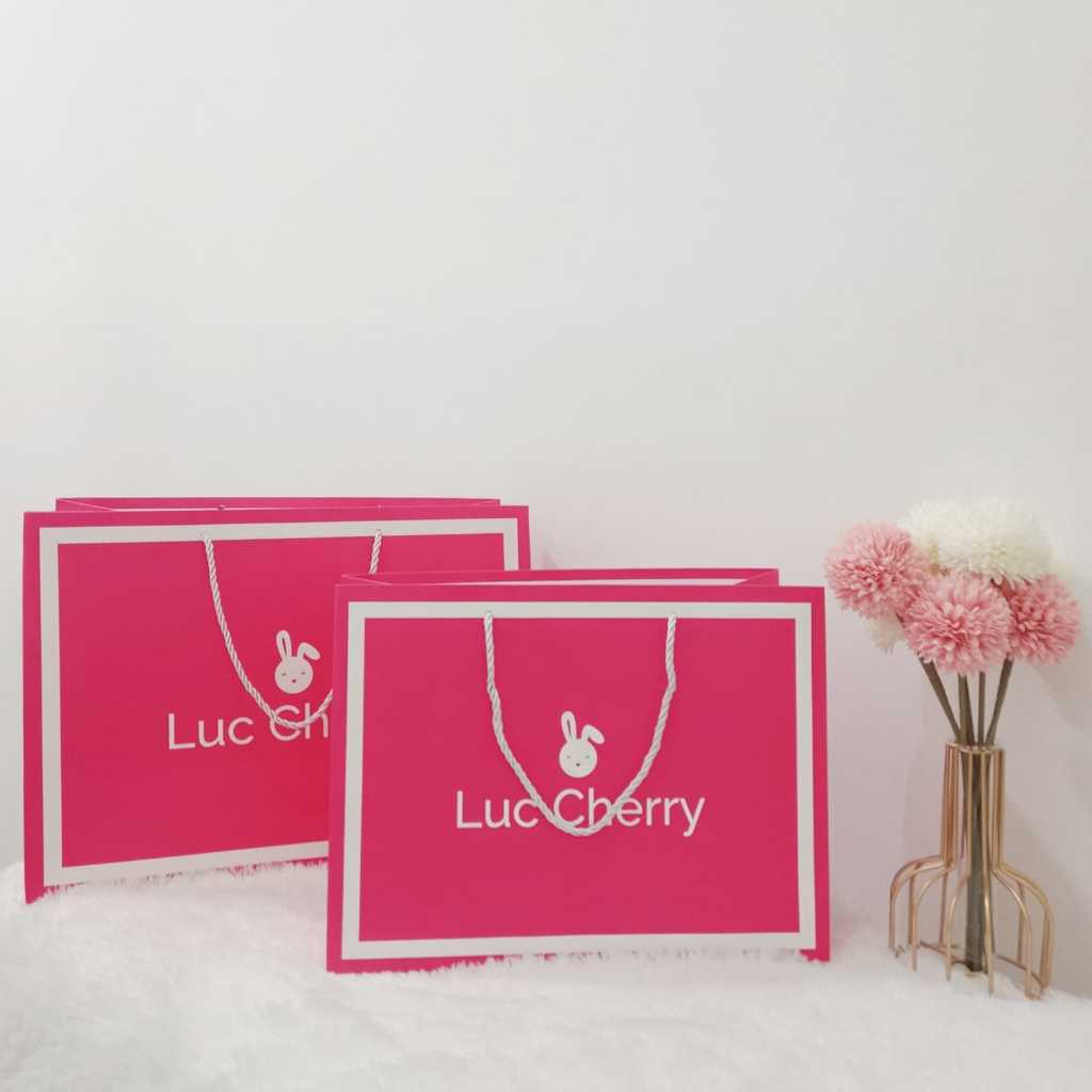 

Paperbag LUC CHERRY Tas Kotak Box Hadiah Cewek