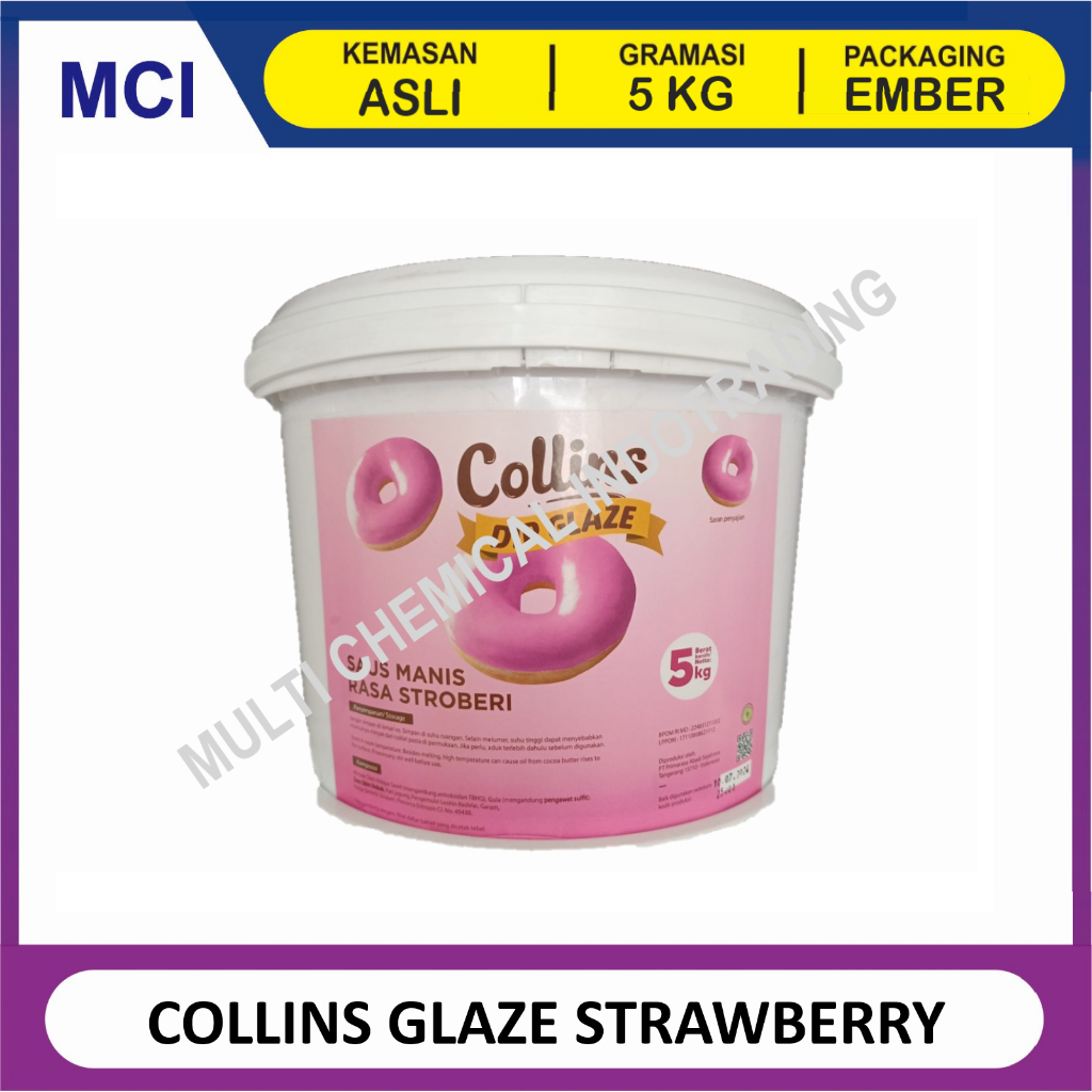 

COLLINS DIP GLAZE 5 KG - TOPPING DONAT PISANG NUGGET - STRAWBERRY