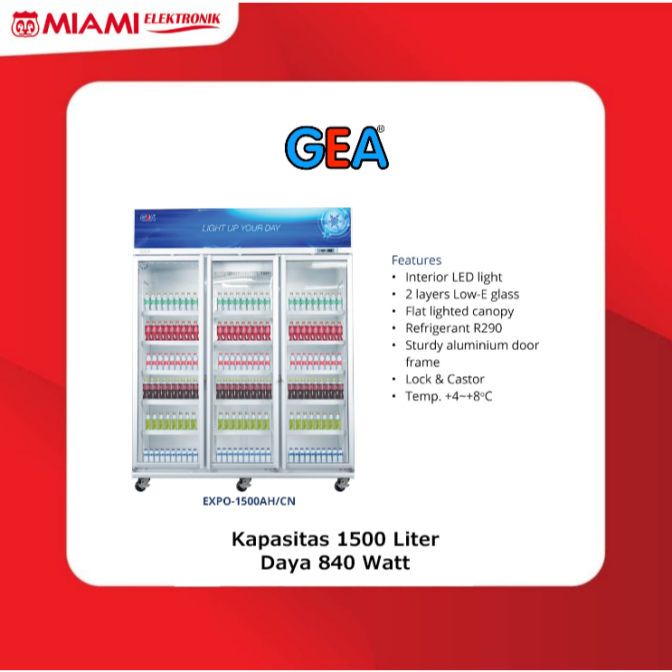 Showcase Gea Expo1500 Cooler Gea 3Pintu Expo 1500