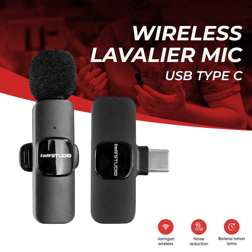 Mic Clip On Wireless Jepit Bluetooth Lavalier Type C Live Audio Video Microphone Splitter Handphone
