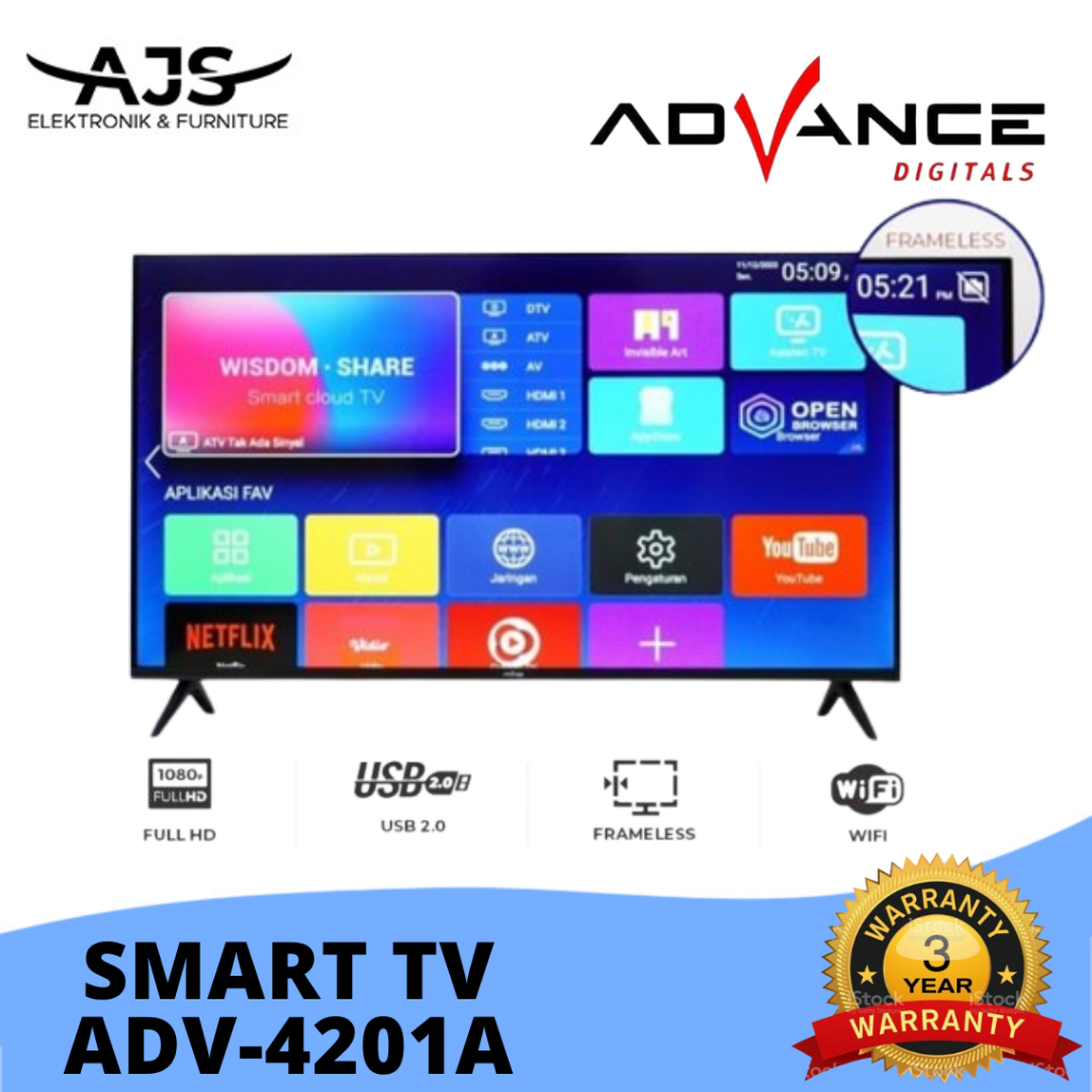 Android Smart TV Panel LG 42" inch Advance ADV 4201A Televisi Digital