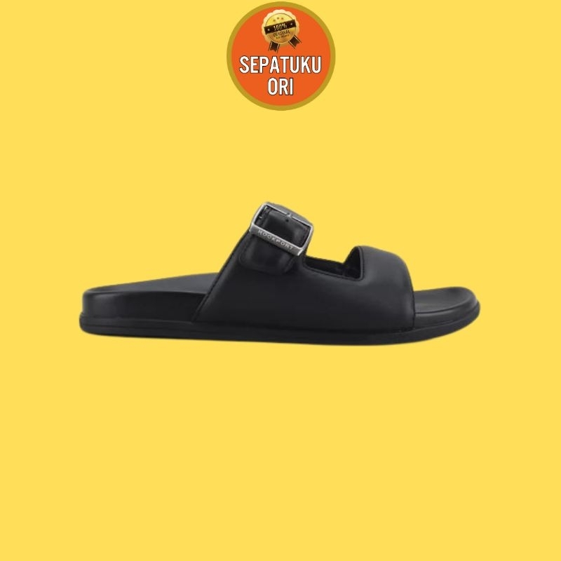 SANDAL PRIA ROCKPORT DARRON BUCKLE SLIPPER BLACK ORIGINAL [CJ1649]
