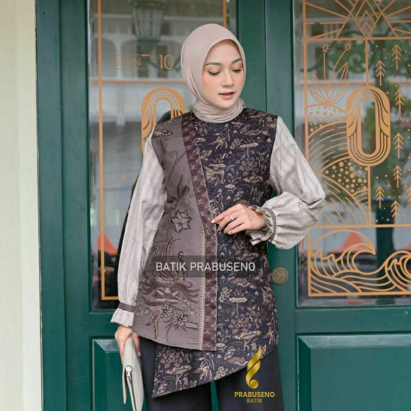Tunik Batik Wanita Motif Rara Batik Prabuseno aprinting KombinasiTerbaru Original
