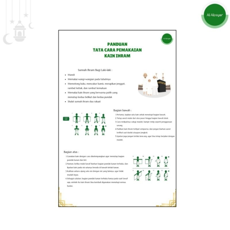 RJ3 Kain Ihram Pria Dewasa Bahan Tebal Ihram Umroh dan Haji Pakaian Set Umroh Kain Ikhram Muslim