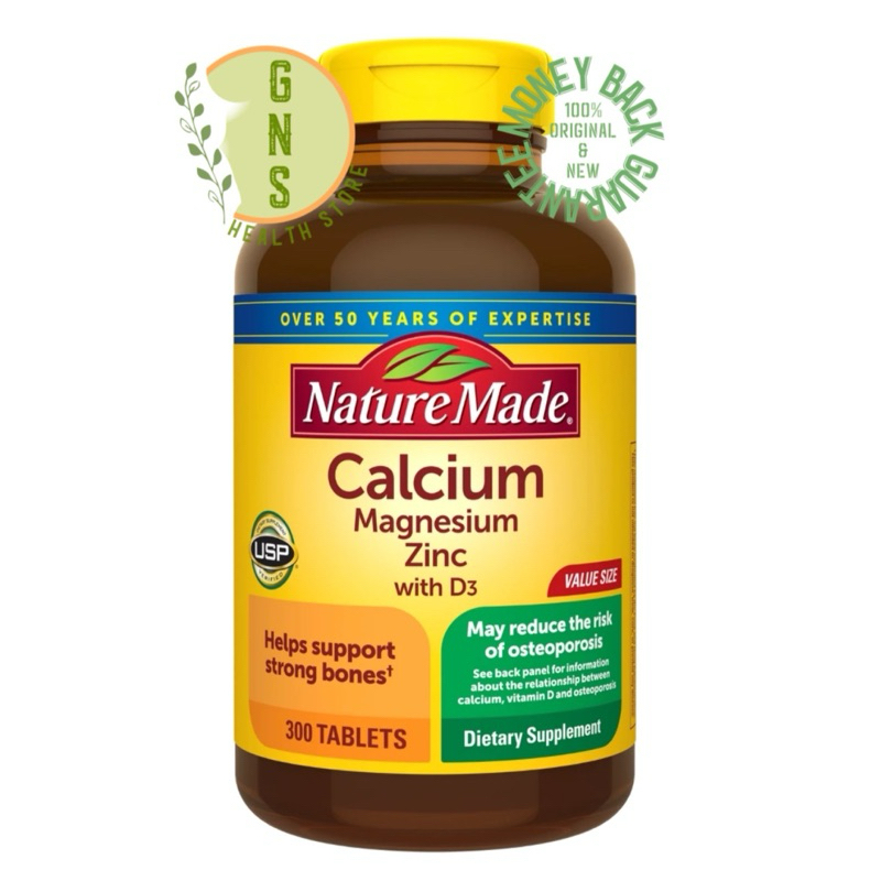 Nature Made Calcium Magnesium Zinc with D3 Strong Health Bone NatureMade