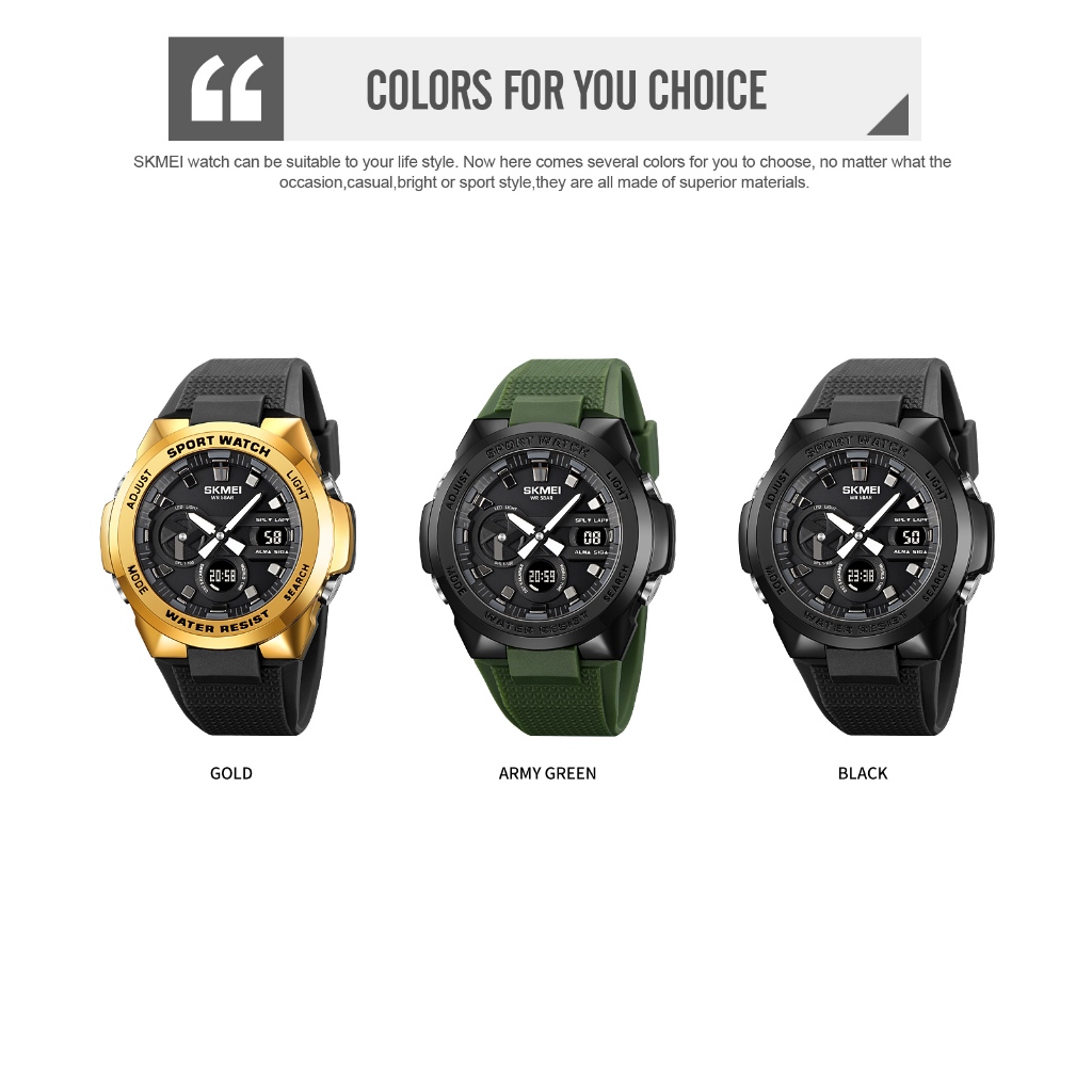 SKMEI 2105 Jam Tangan Pria Digital Analog Sport Watch Anti Air 5 Bar MGOS-6