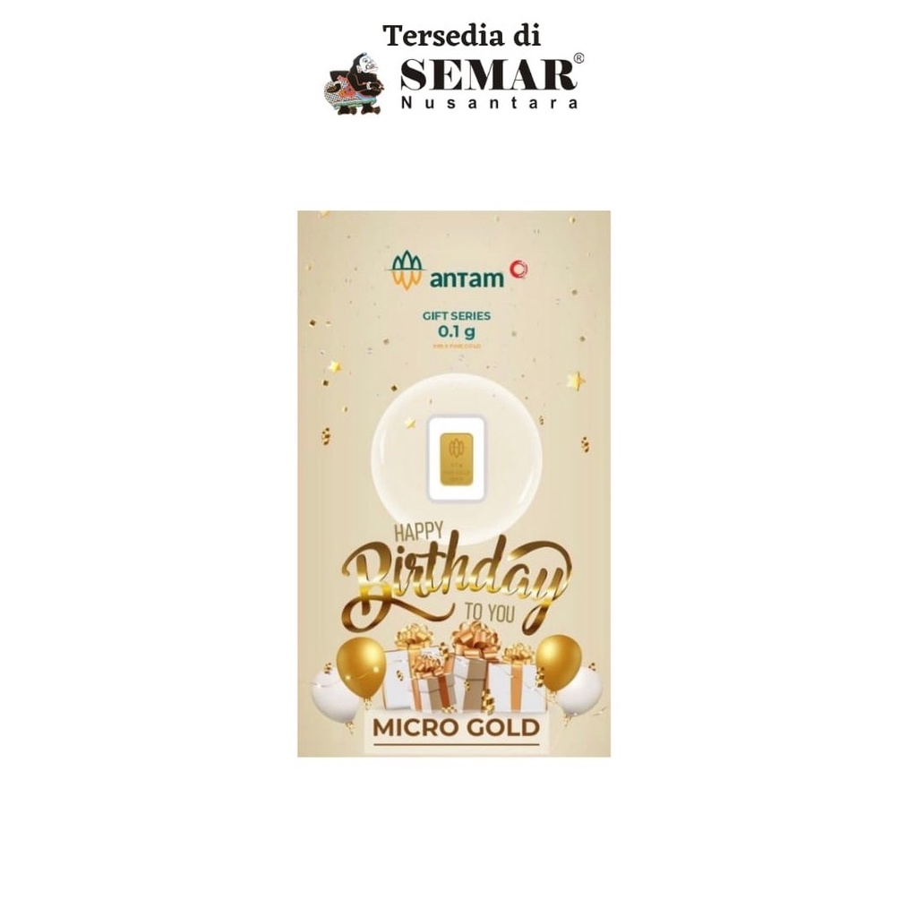 ART D2A Logam Mulia Antam Micro Gold Happy Birthday Emas Batangan Semar Nusantara