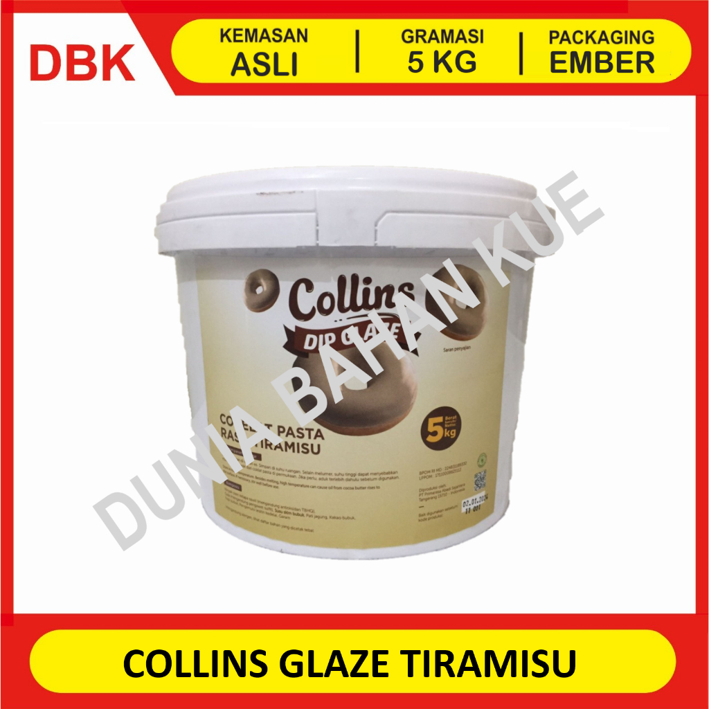 

COLLINS DIP GLAZE 5 KG - TIRAMISU / TOPPING DONAT PISANG NUGGET