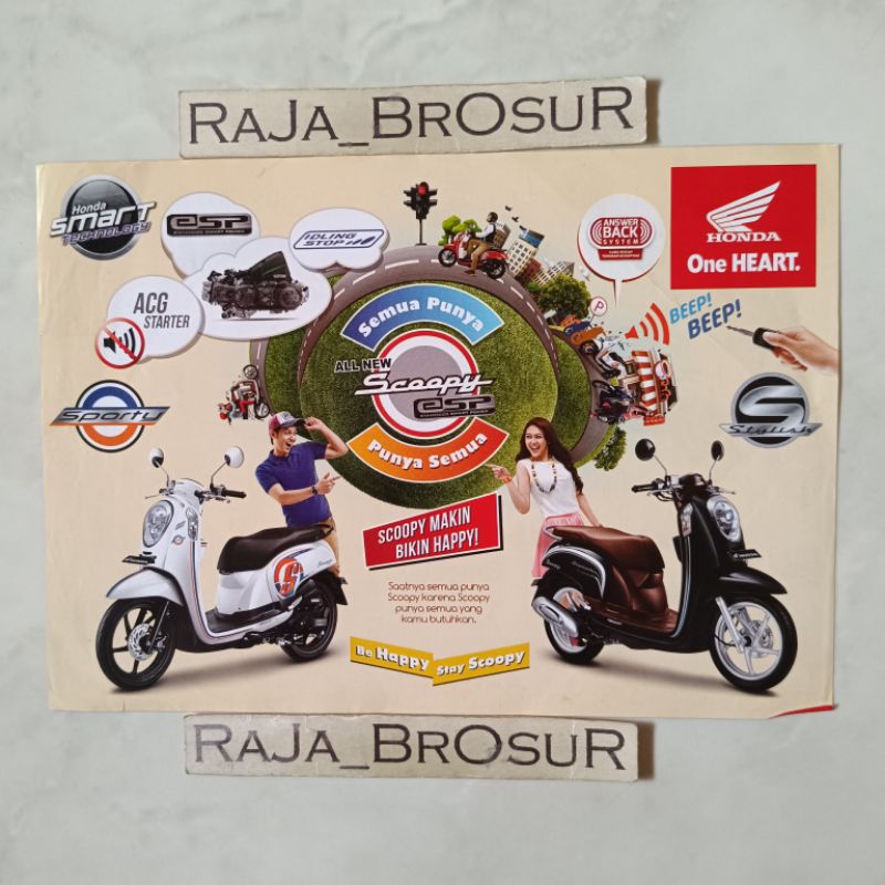 Poster brosur katalog flyer Honda Scoopy ESP Idling Stop 2015