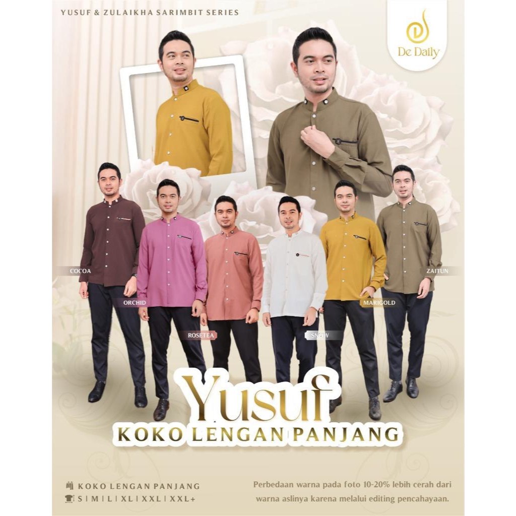 KEMEJA KOKO DEWASA / Sarimbit YUSUF & ZULAIKHA by DE DAILY / Lengan Panjang
