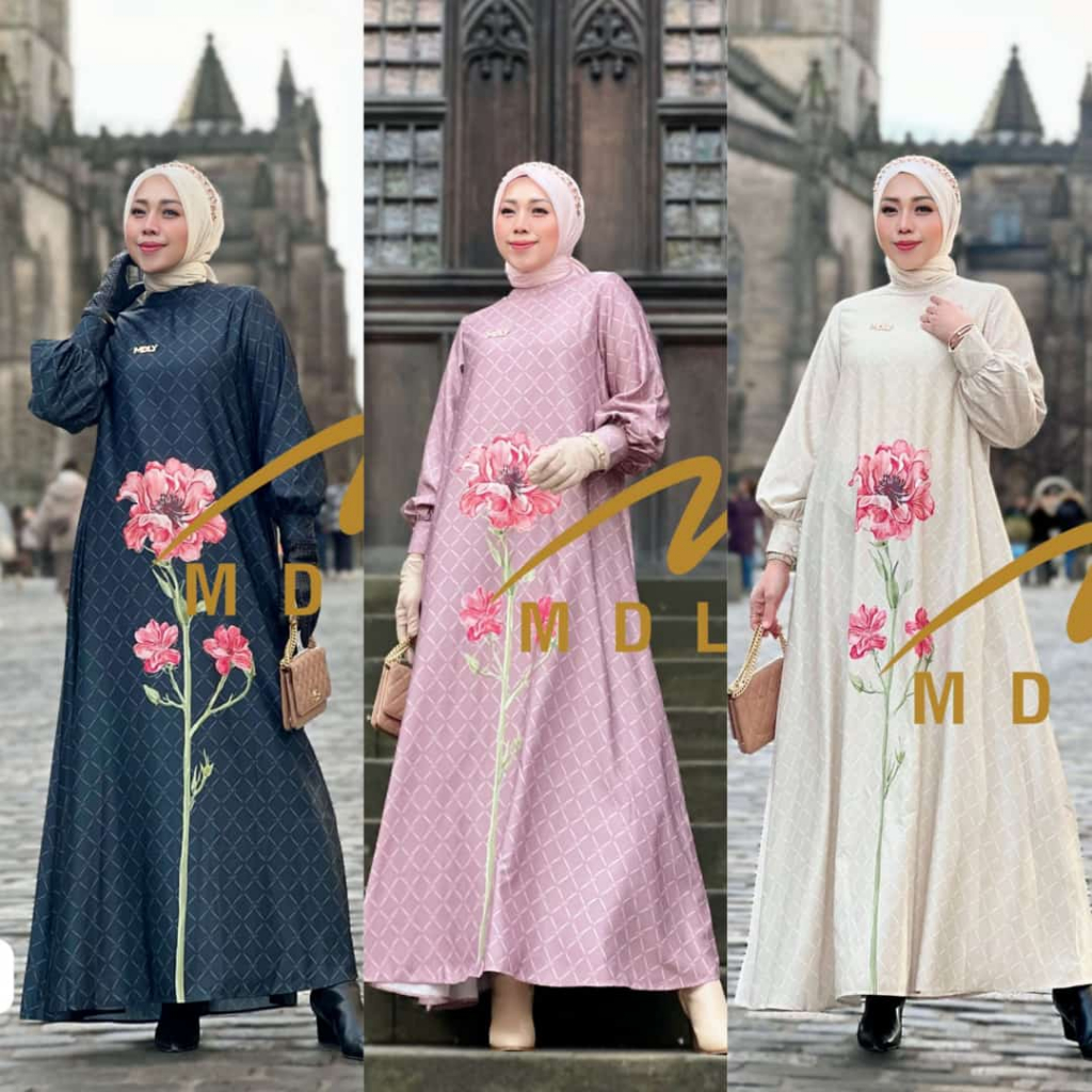 MDLY Baju Gamis wanita The Felora Signature Dress By Mdly Gamis MDLY Dress Mdly Premium Mdly Origina