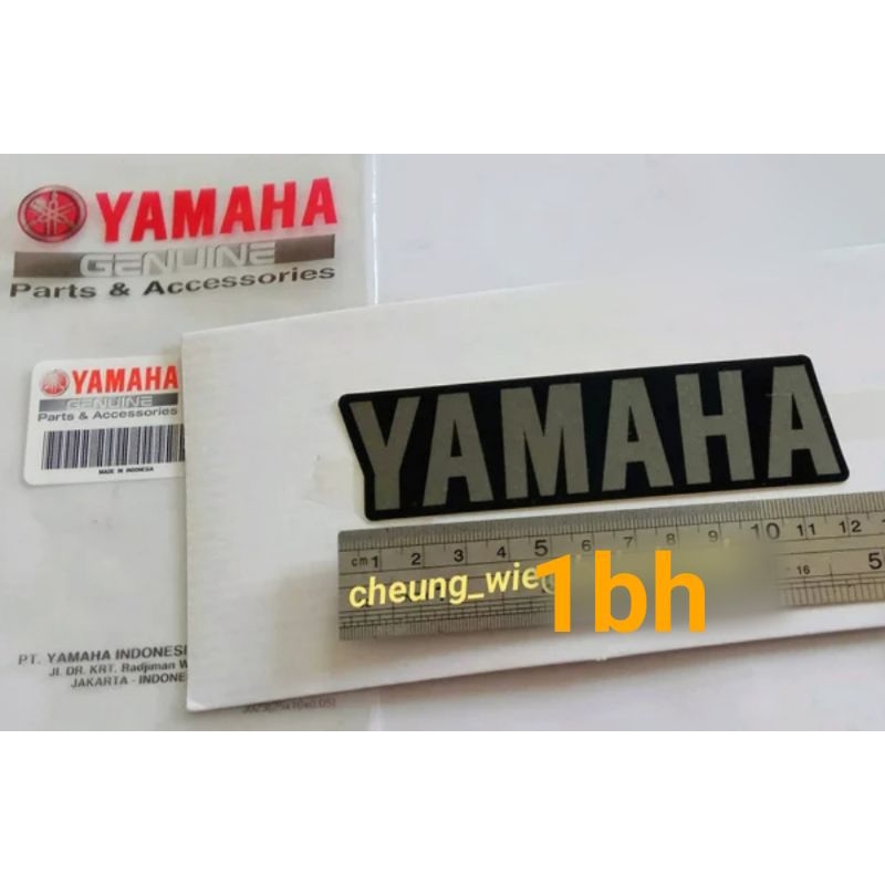 BT3-F8391-00 stiker Yamaha Hitam /Silver 12cm asli Ori Yamaha Genuine Parts YGP