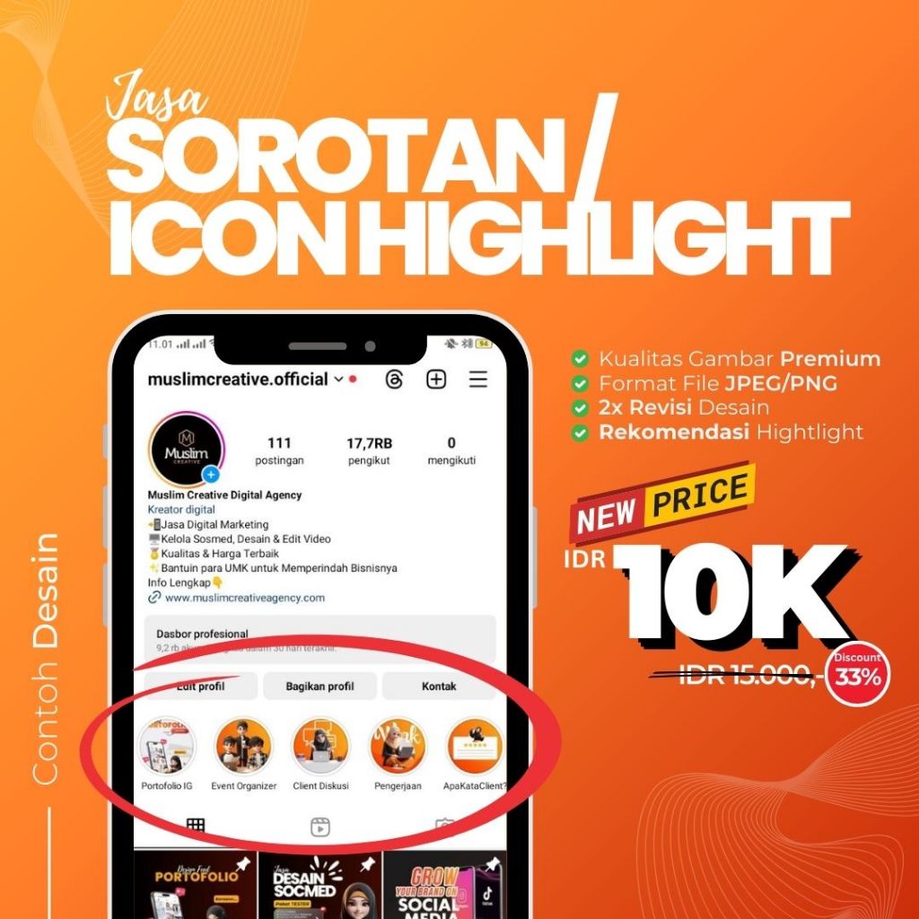 Jasa Desain Sorotan/Highlight Instagram