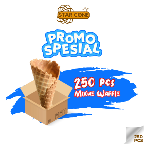 

PAKET STARCONE 250 Pcs Sugar Cone Mixue Clasic Waffle Eskrim