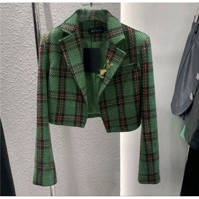 blazer tweed / crop tweed/ jaket crop tweed