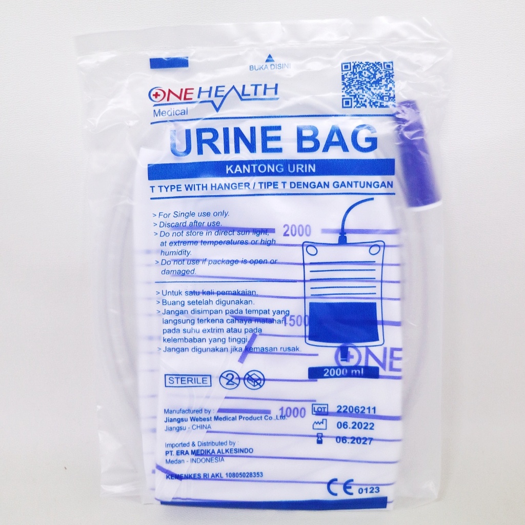 Urine Bag Premium With Hanger Cosmomed T-Valve 2000ml / serupa Urobag