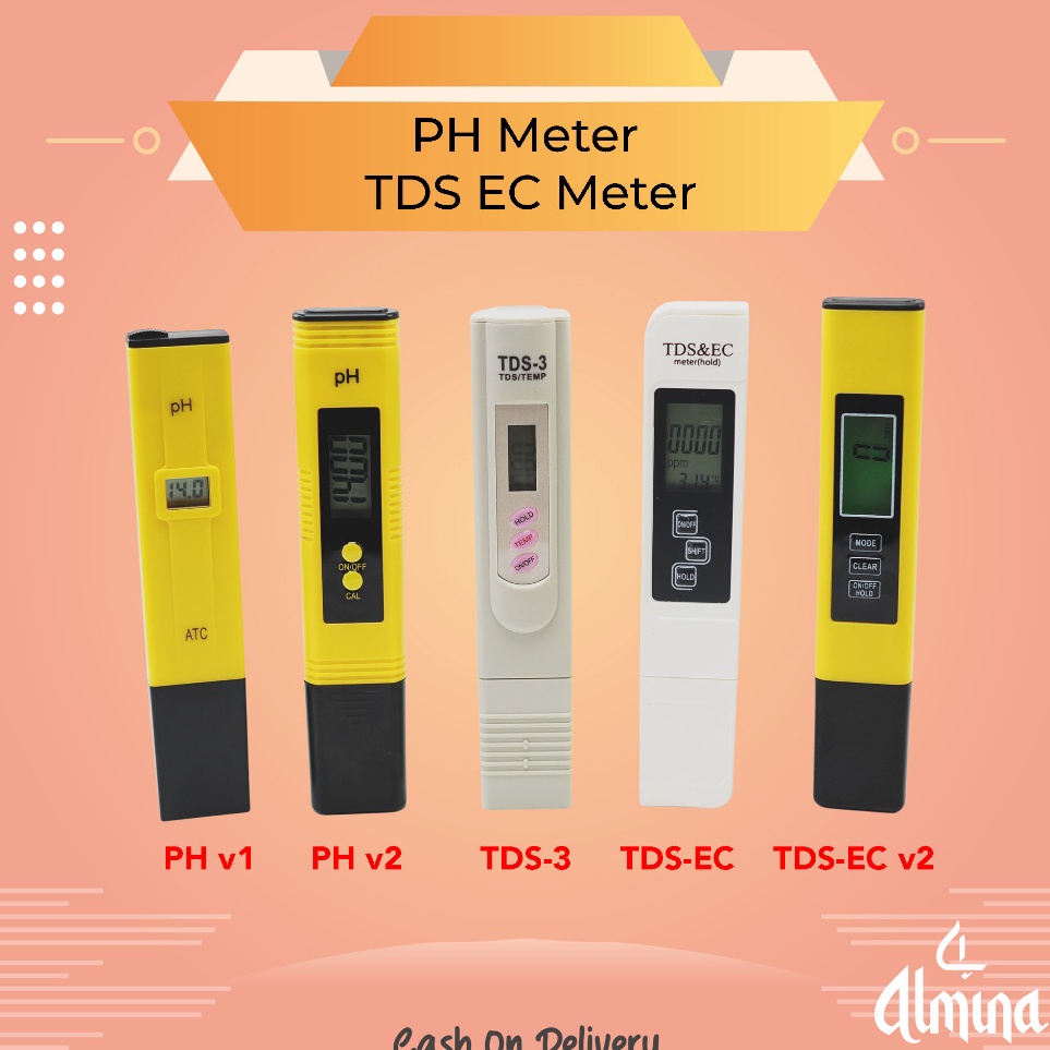 Mau Hemat PH Meter TDS Meter Hidroponik TDS 3 Alat Pengukur PH Air tds meter pena dan ph meter Almin
