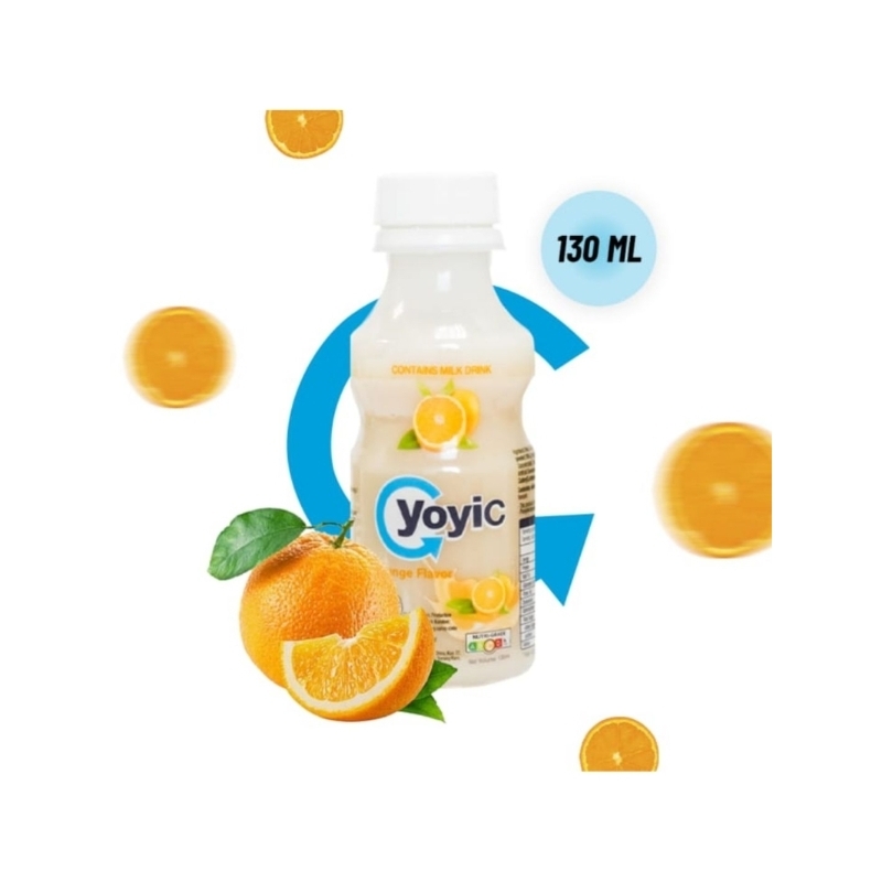 yoyic yogurt susu permentasi 130ml @12 botol rasa original,jeruk,blubery,strawberry,peachtea