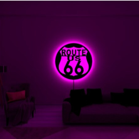 LAMPU TIDUR HIASAN DINDING ( Led Route 66, Dekorasi Dinding Route 66, Dekorasi Dinding Route 66, ) l