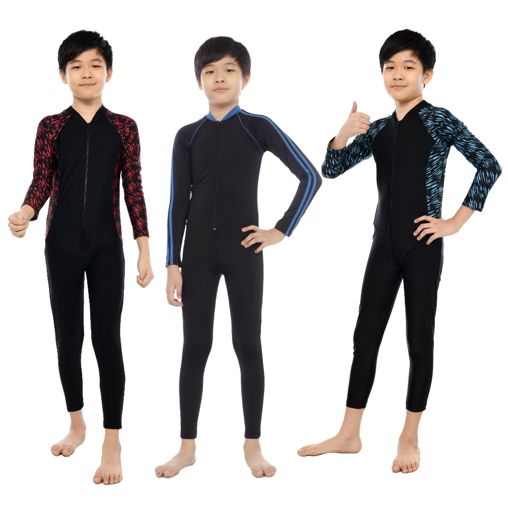Baju Renang Anak SD usia 613 Tahun Diving Selam tanggung polos unisex cowok cewek q N2D5