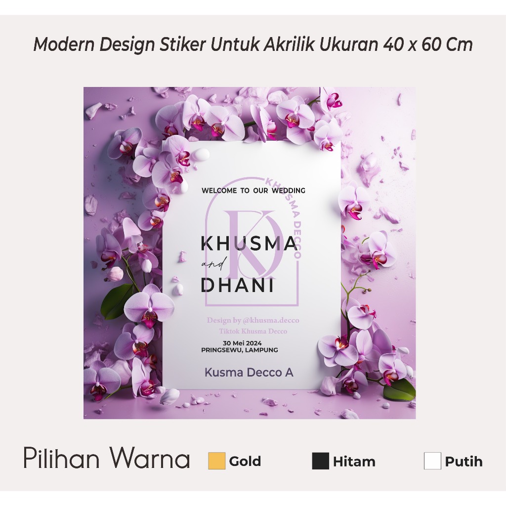 

TERHITS CUTTING STICKER WEDDING ENGAGEMENT ACRYLIC PAPAN UKURAN 40 X 60 CM