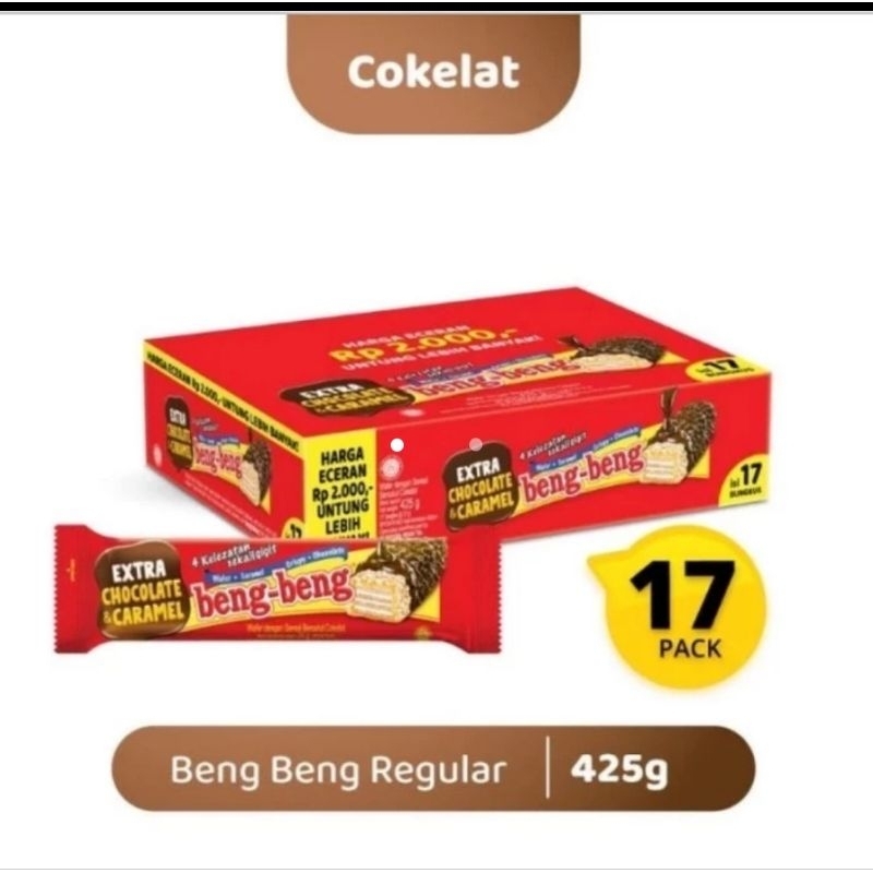 

Beng beng wafer caramel crispy isi 17