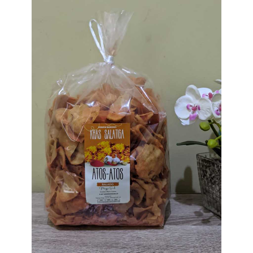 

Piscoklegit_ 0,5Kg Kiloan Snack Cemilan Atos-Atos Keripik Kripik Bawang Khas Salatiga Snack
