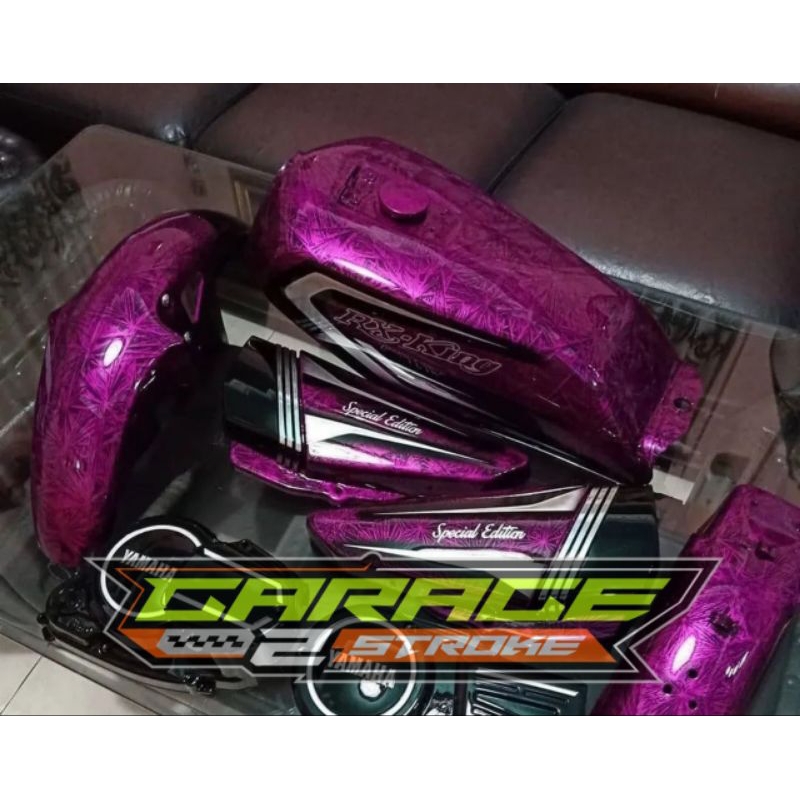 Tangki Tengki Bensin Set Yamaha RX King Custom Diamond Ungu