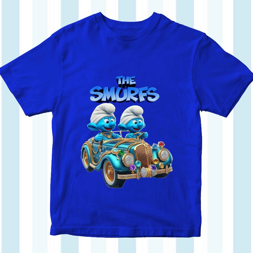BAJU ATASAN ANAK SMURFS KAOS ANAK VIRAL KAOS SMURFS
