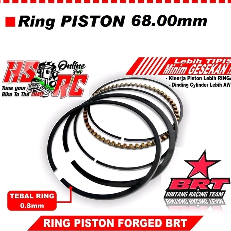 SUPER FORGING RING PISTON BRT 68.00mm Seker 68 Seher CBR KLX CRF Harian Balap Drag Trabas Bore UP