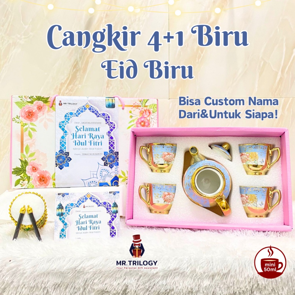 Tertarik Cangkir Teko TeaPot Set 5in1 Hampers Gelas Teh Kopi Pot Gaya Eropa