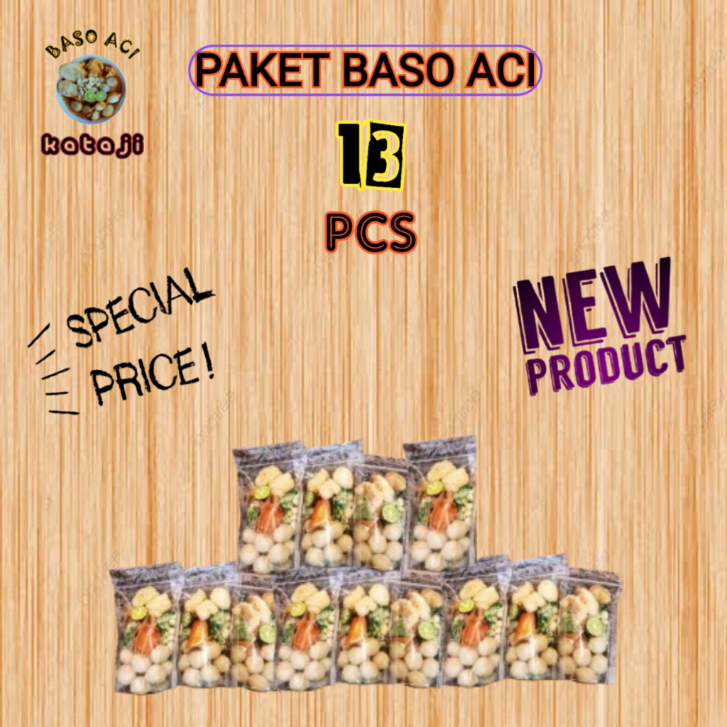 

Baso Aci paket 13 pcs / baso Aci paket 13 pcs murah / boci 13 pcs / boci senyuman